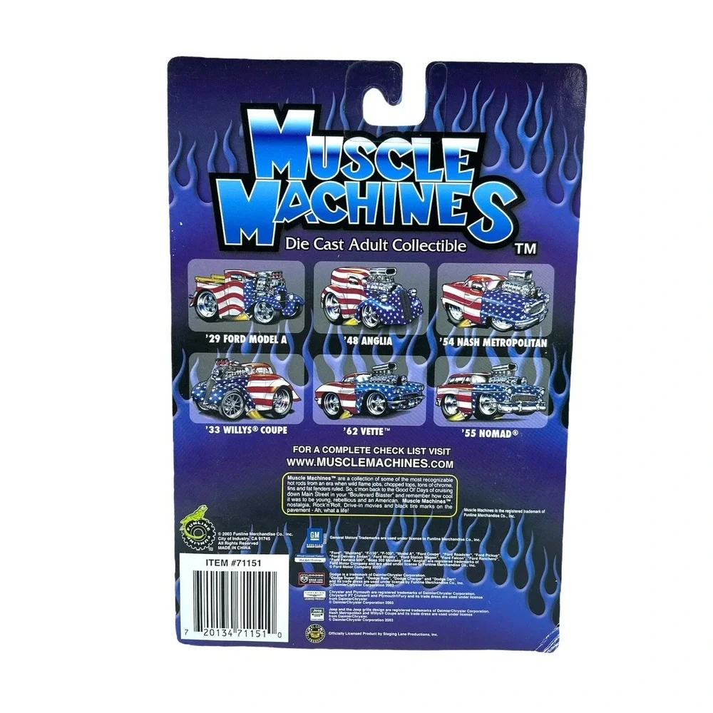 Muscle Machines‎ 1933 '33 Ford Coupe Car Blown Street Rod Stars & Stripes 1/64